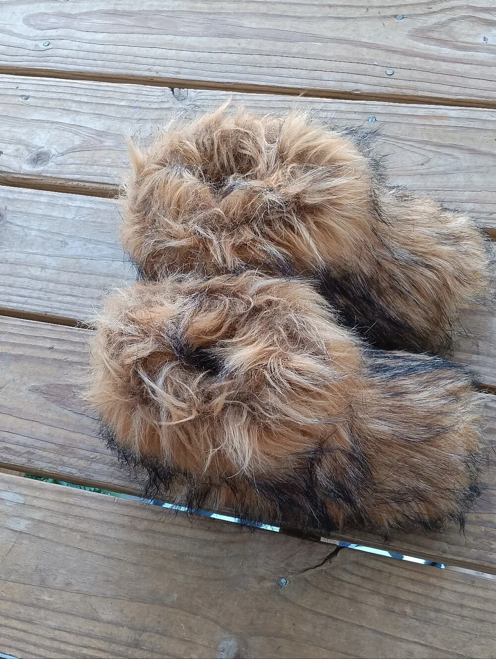 Faux Fur Cozy Slipper Mules - Honey Brown